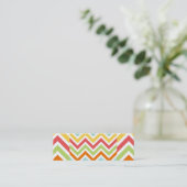 Colorful Chevron Zigzag Stripes Patroon Mini Visitekaartje (Staand voorkant)