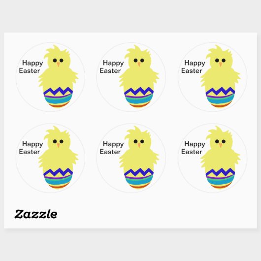 Colorful Chick Egg Easter Stickers (Vel)