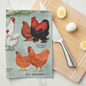 Colorful  Chicken Briet Theedoek (Quarter Fold)