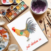 Colorful Chicken Waterverf Funny Briefkaart