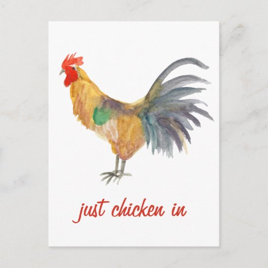 Colorful Chicken Waterverf Funny Briefkaart (Voorkant)