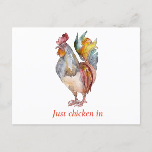 Colorful Chicken Waterverf Funny is gewoon een kip Briefkaart