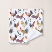 Colorful Chickens & Eggs Waterverf Patroon Bad Handdoek (Wasdoekje)