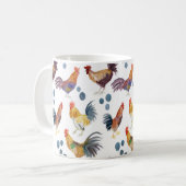 Colorful Chickens & Eggs Waterverf Patroon Koffiemok (Voorkant links)