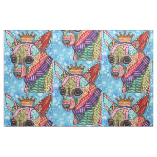 Colorful Chihuahua Pop Art Fabric Stof