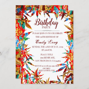 Colorful Chinese Auspicious Cloud Dragon Birthday Kaart