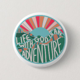 Colorful Christelijk Mountain Adventure Classic Ro Ronde Button 5,7 Cm