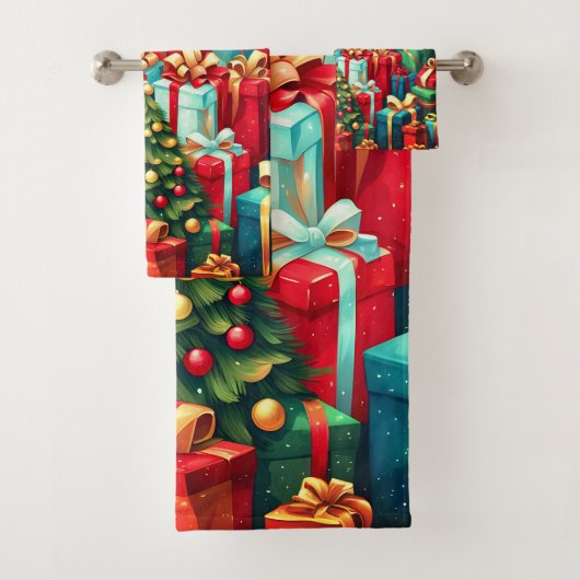Colorful Christmas Gifts, Holiday Tree Pattern (En situation)