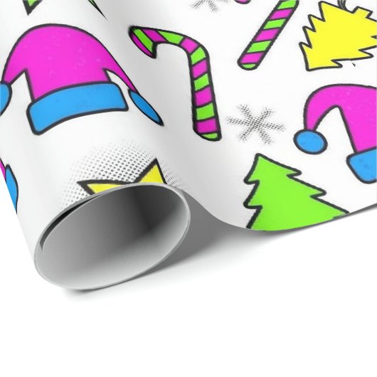 Colorful Christmas Holiday Seamless Pattern Cadeaupapier (Rol Hoek)