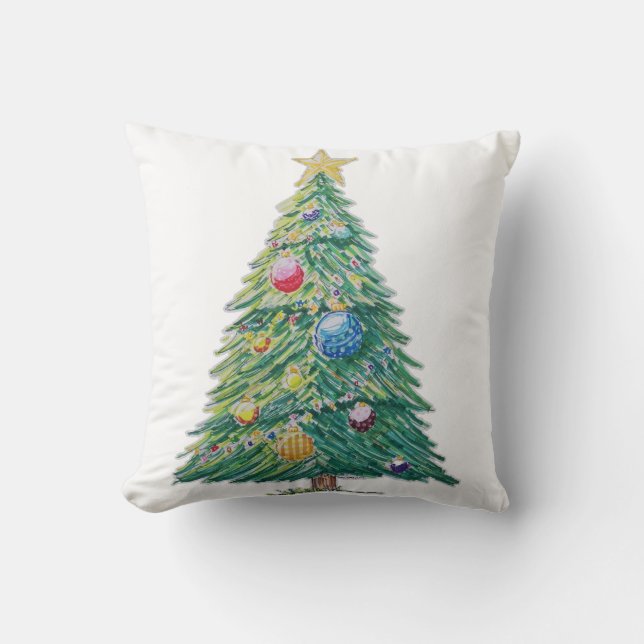 Colorful Christmas Tree Kussen (Voorkant)