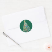 Colorful Christmas Tree Ronde Sticker (Envelop)