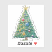 Colorful Christmas Tree Sticker (Vel)