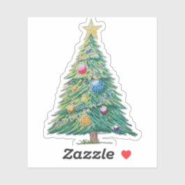 Colorful Christmas Tree Sticker
