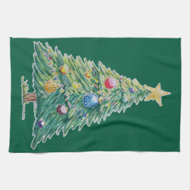 Colorful Christmas Tree Theedoek