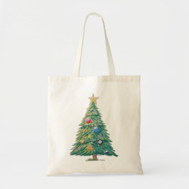 Colorful Christmas Tree Tote Bag