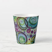 Colorful Circle Doodle Design Latte Mok (Voorkant)