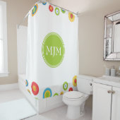 Colorful Circles Monogram Shower Curtain Douchegordijn (In situ)