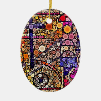 Colorful Circles Mosaic Southwestern Cross Design Keramisch Ornament