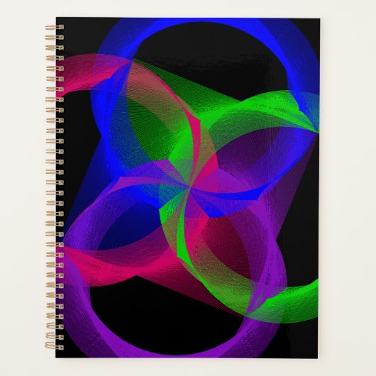 Colorful Circular Geometric Blend Spiral Planner (Voorkant)