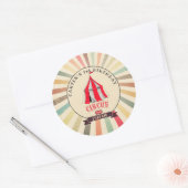 Colorful  Circus Personalized Party Sticker (Envelop)