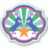 Colorful Circus Show Ponies Sticker (Voorkant)