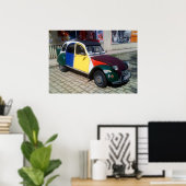 Colorful Citroen 2 CV Poster (Thuiskantoor)