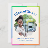 Colorful Class 2026 Flower Frame Photo Graduation Aankondiging (Voorkant)