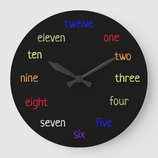 Colorful Clock Numbers in Writing Grote Klok (Voorkant)