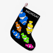 Colorful Clown Fish Black kerststop Kleine Kerstsok (Voorkant (Hangend))