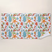 Colorful Coastal Beach Seashore Pattern Strandlaken (Voorkant)