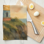 Colorful Coastal Lighthouse Kitchen Towel Theedoek (Quarter Fold)