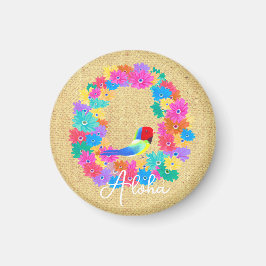Colorful Coastal Rustic Bird 'Aloha' Magneet