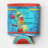 Colorful Cocktail Summer Pool Koelbox Blikjeskoeler (Voorkant)