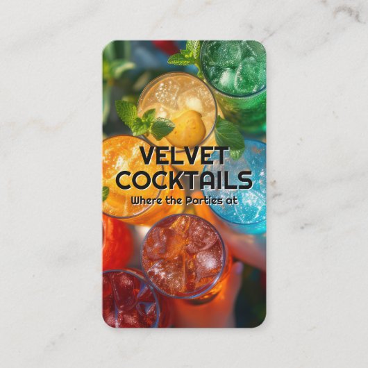 Colorful Cocktail | Top View Visitekaartje (Voorkant)