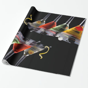 Colorful Cocktails in Martini Glasses Cadeaupapier