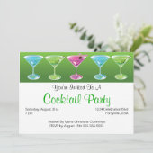 Colorful Cocktails Invitation Kaart (Staand voorkant)