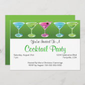 Colorful Cocktails Invitation Kaart (Voorkant / Achterkant)