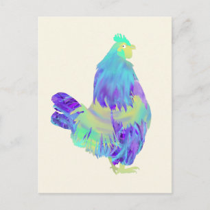 Colorful Cocrek Quirky Boerderij Rooster Chicken A Briefkaart