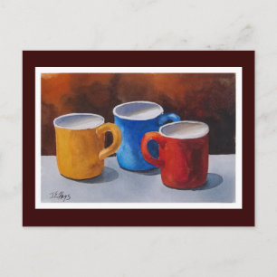Colorful Coffee Mugs Briefkaart