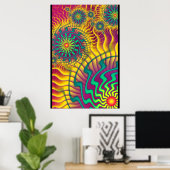 Colorful Cogs Abstract Poster (Thuiskantoor)