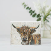 Colorful Collage Highland Cow Briefkaart (Staand voorkant)