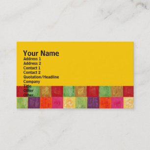 Colorful Color Grid Pattern Yellow Visitekaartje