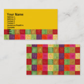 Colorful Color Grid Pattern Yellow Visitekaartje (Voorkant / Achterkant)