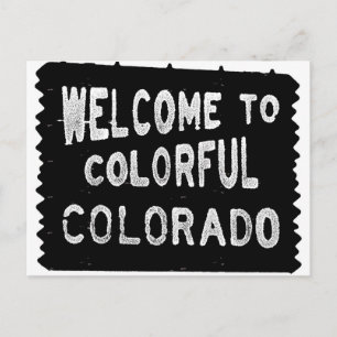 Colorful Colorado, zwart welkomstteken Briefkaart