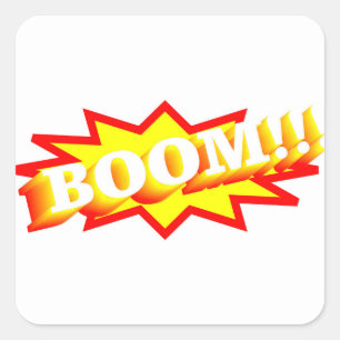 Colorful Comic Strip Boom Coffee Mok Vierkante Sticker