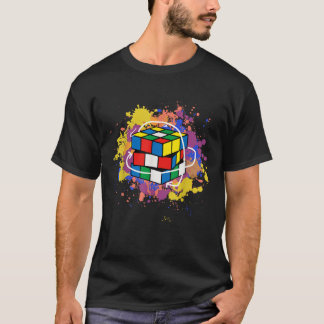 Colorful Competitive Puzzle Speedcubing Graphics T-shirt