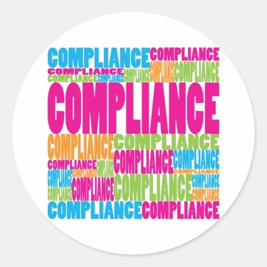 Colorful Compliance Ronde Sticker (Voorkant)