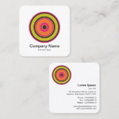 Colorful Concentric Circles 06 Vierkante Visitekaartje (Voorkant / Achterkant)