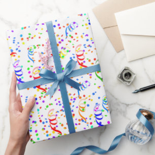 Colorful Confetti and Streamers Patroon Cadeaupapier