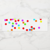Colorful Confetti Birthday Waterfles Etiket (Enkel label)